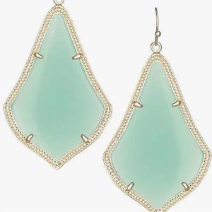 Kendra Scott Alex Gold Drop Earrings in light green